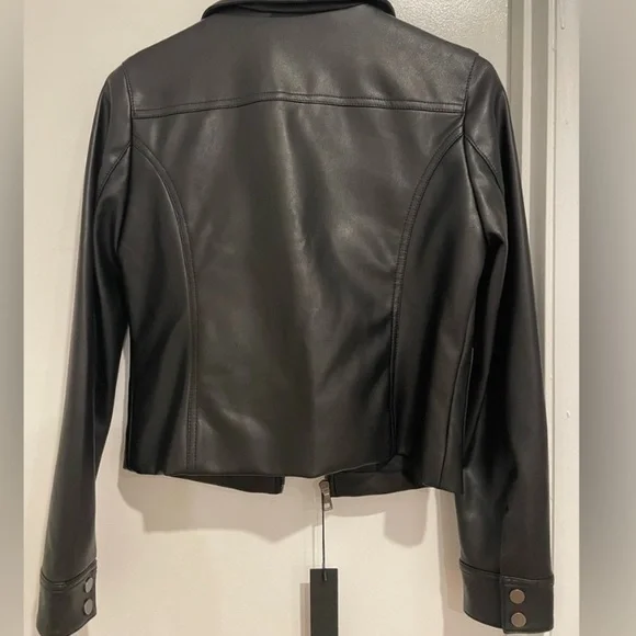 Banana Republic Black Vegan Leather Jacket XS NWT - Picture 3 of 5